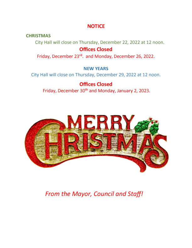 Holiday Hours